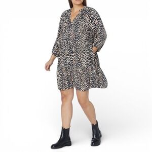 The Drop‎ @Caralynmirand Leopard Print Tiered V Neck Dress L